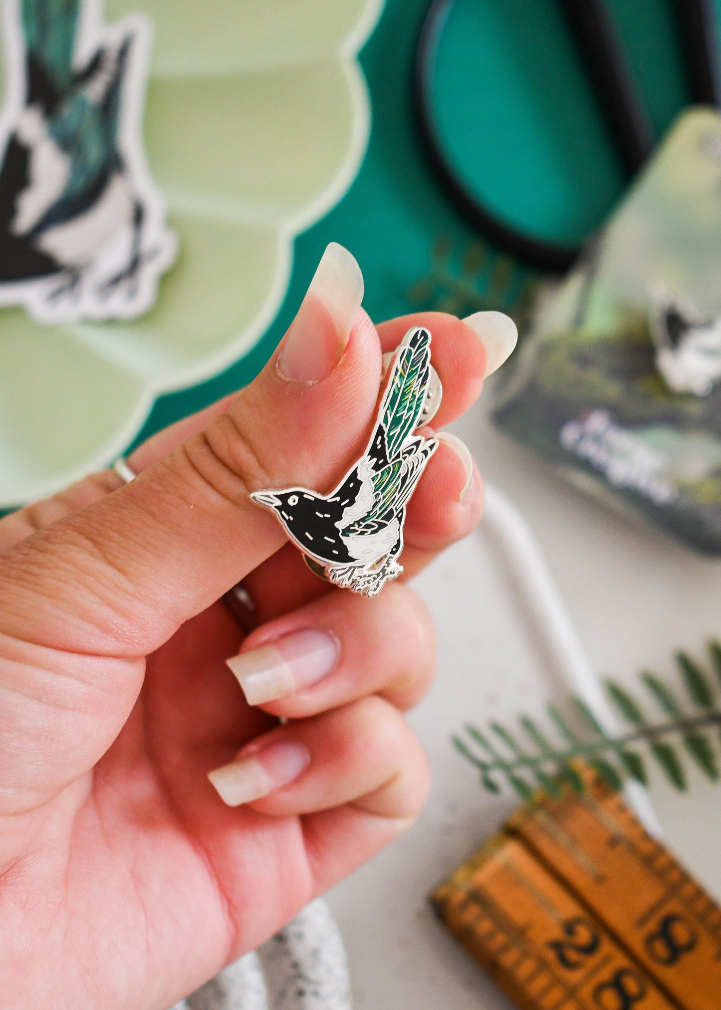 Eurasian Magpie Enamel Pin