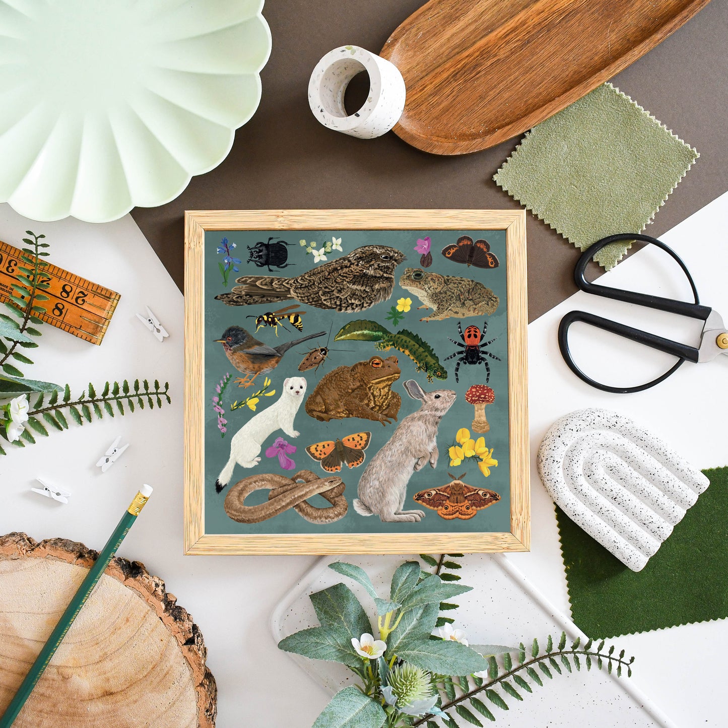 British Heathland Wildlife Print