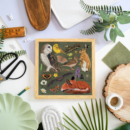 Grassland Wildlife Print