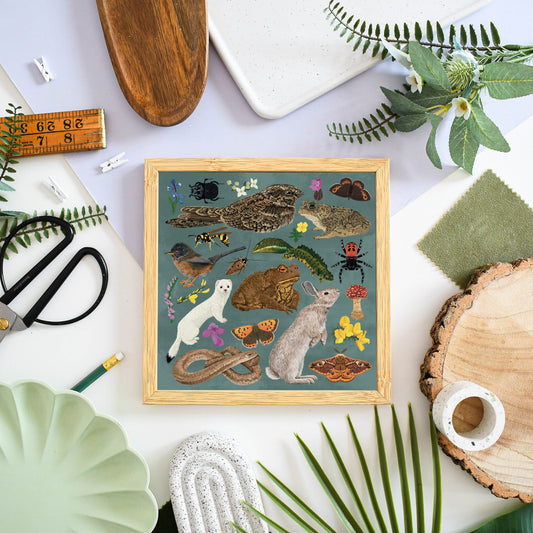British Heathland Wildlife Print