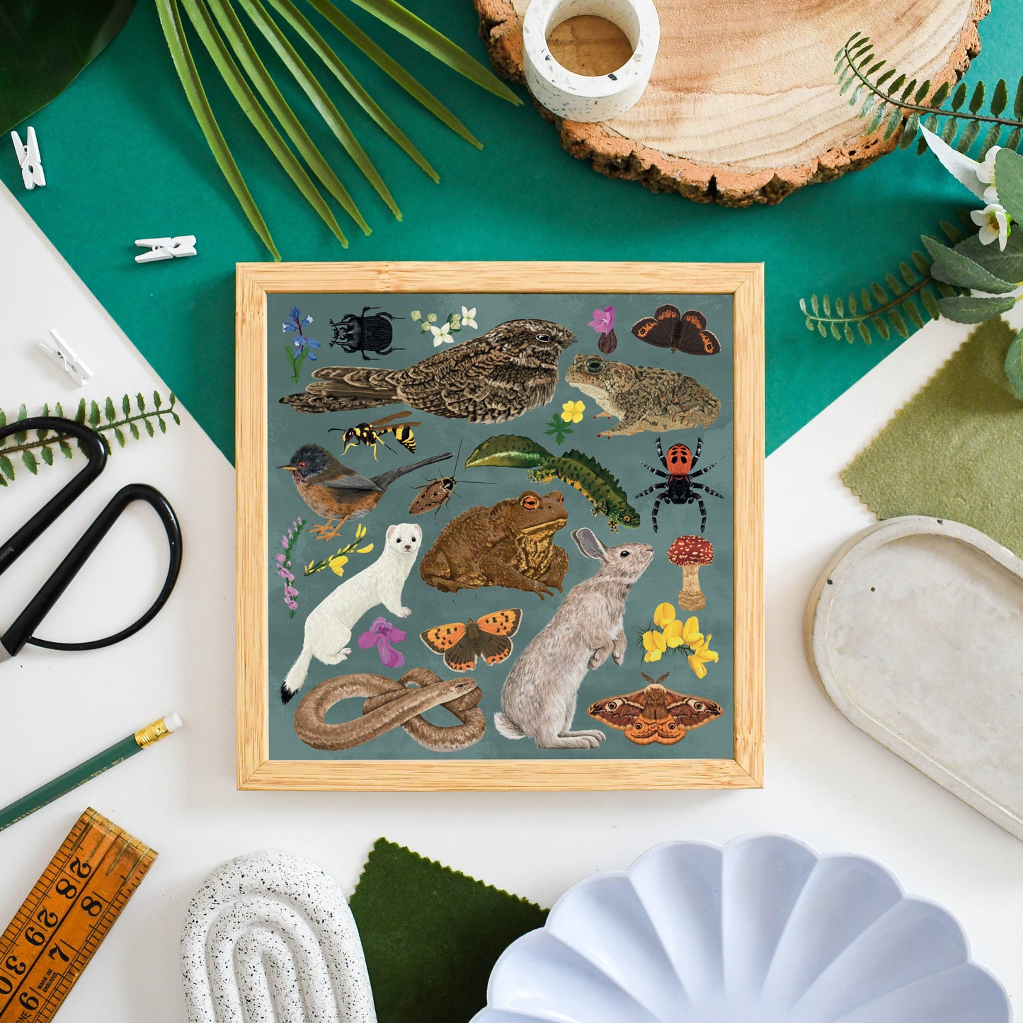 British Heathland Wildlife Print