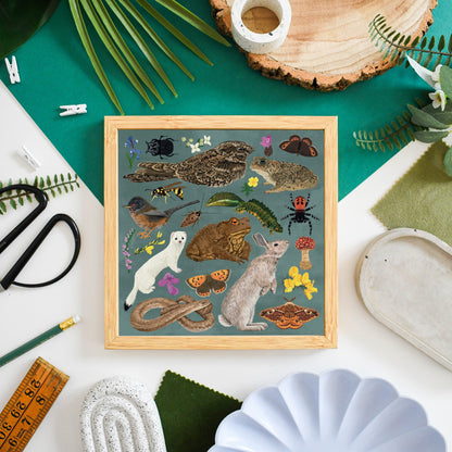 British Heathland Wildlife Print