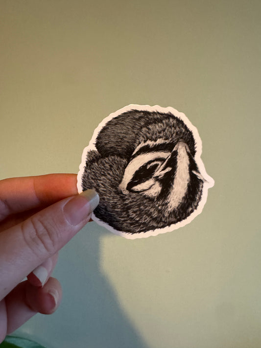 Sleeping Badger Vinyl Sticker