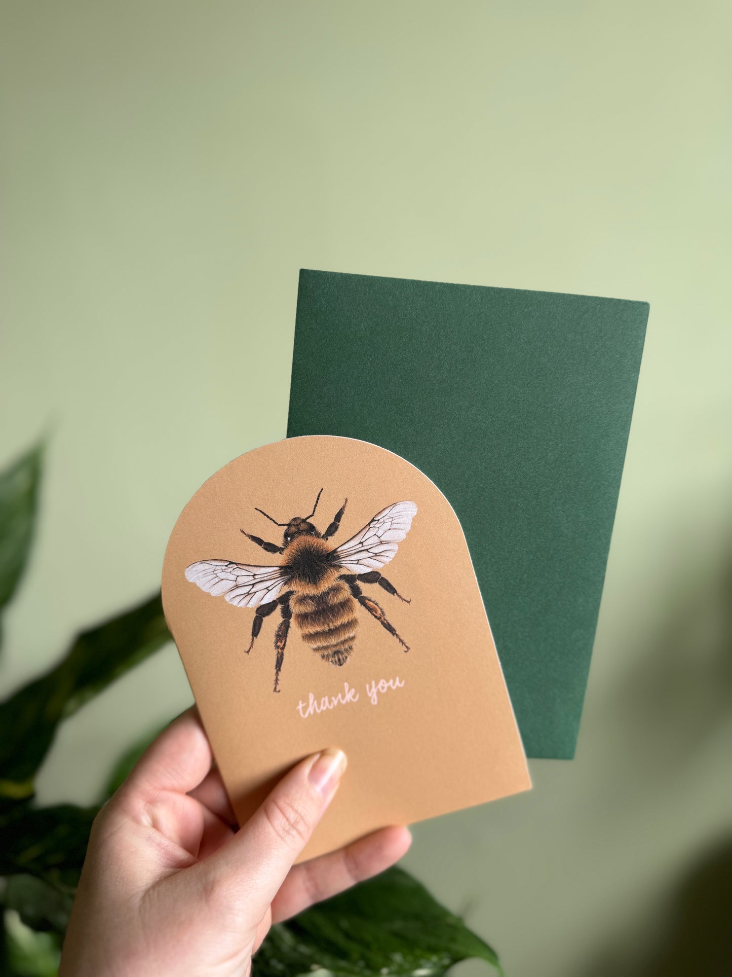 Great Yellow Bumblebee 'Thank you' Arched Card