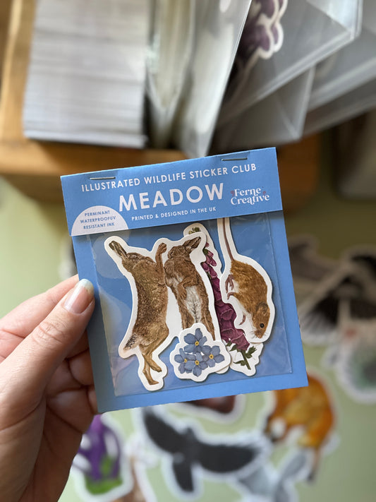 Past Sticker Subscription - April Meadow Wildlife