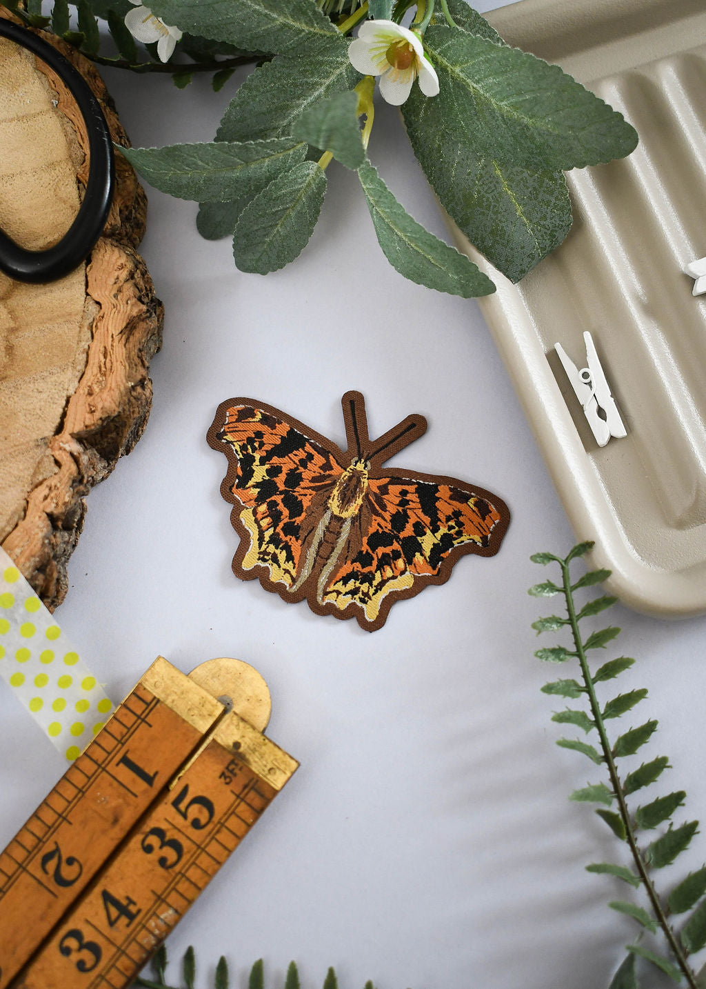 Butterfly Iron-On Patch Set – Comma, Peacock & Small Tortoiseshell Woven Patches
