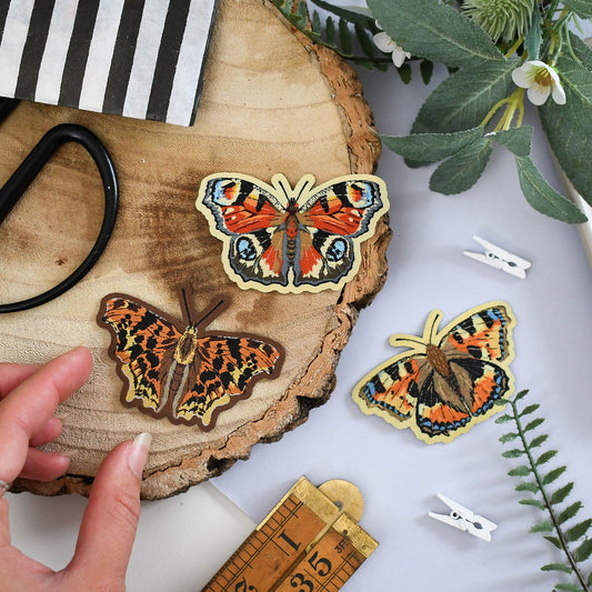 Butterfly Iron-On Patch Set – Comma, Peacock & Small Tortoiseshell Woven Patches