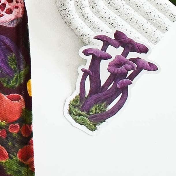 Amethyst Deceiver Fungi Mushroom Vinyl Sticker | Nature Stickers for Laptop Water Bottle | Eco-Friendly Decor & Gift