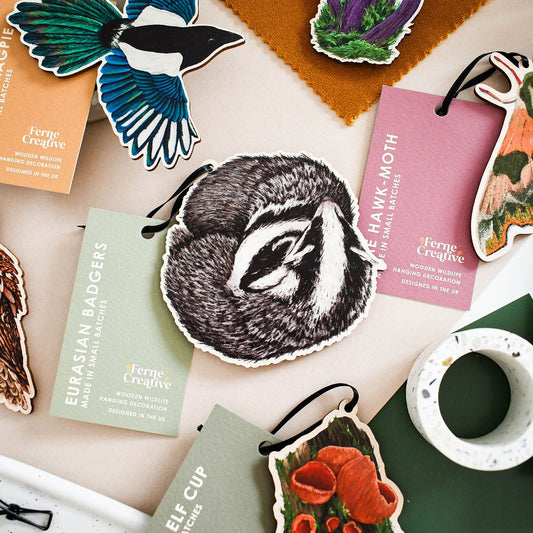 Sustainable Birch Plywood Badger Decoration