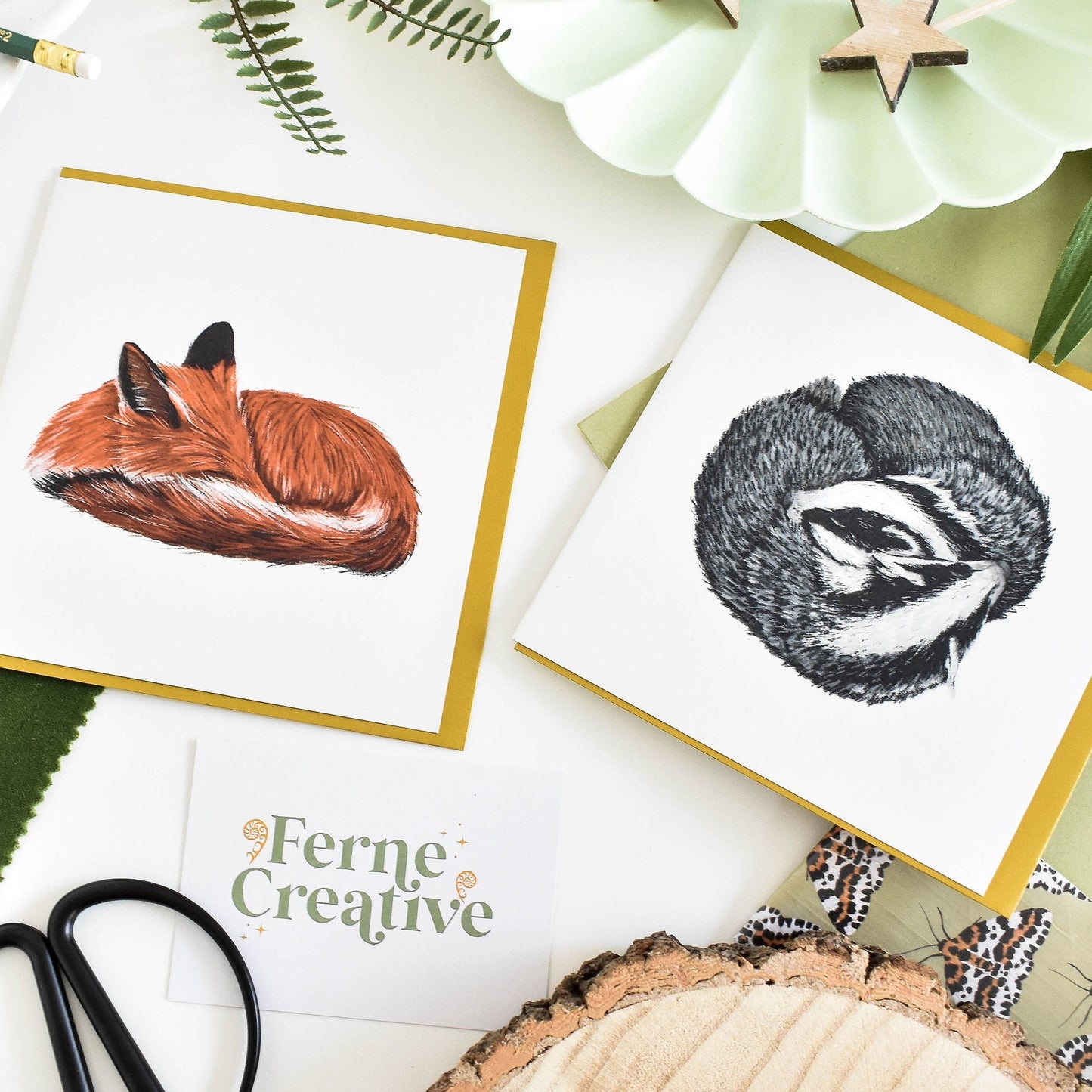 Red Fox Illustration Card - Textured Blank Greeting, Cute Woodland Creature Design for All Occasions, Eco-Friendly Nature Lover Gift