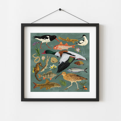 Estuary Wildlife Print